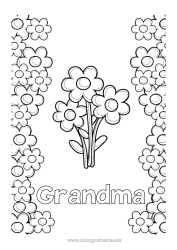 Free coloring Flowers Nanny Congratulations