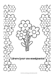 Färgläggningssida för barn Blommor Barnvakt Grattis
