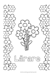 Gratis färgläggning Blommor Barnvakt Grattis