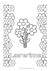 Fargeleggingssiden for barn Blomster Barnevakt Gratulerer!