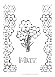 Free colouring Flowers Nanny Congratulations
