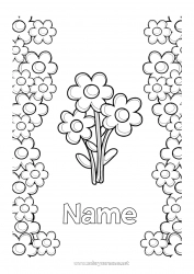 Coloring to customize Flowers Nanny Congratulations