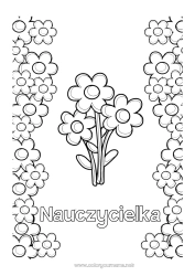 Kolorowanka dla dziecka Kwiaty Niania Gratulacje