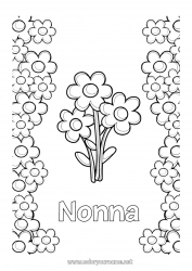 Pagina da colorare per bambini Fiori Tata Congratulazioni