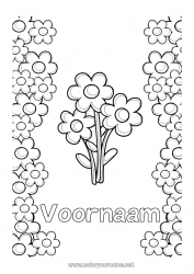 Gratis kleurplaat Bloemen Oppas Gefeliciteerd