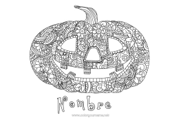 Colorear gratis Calabaza Mandala Dibujos complejos para colorear Zentangle