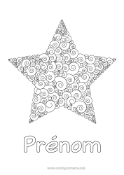 Coloriage gratuit Mer Étoile de Noël Étoiles Coloriages complexes Zentangle Anti-stress Spirale