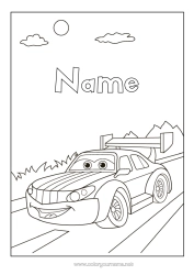Colouring to customise Vehicles Car Racing Car Cars, Vans And Motorhomes Race Cars And Circuits Cartoon