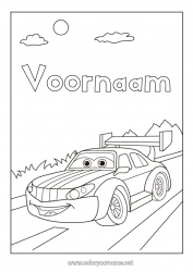 Gratis kleurplaat Voertuigen Auto Raceauto Auto's, busjes en campers Racewagens en circuits Cartoon