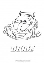 Disegno gratuito Veicoli Auto Auto da corsa Auto, van e camper Veicoli da corsa e circuiti Cartone animato Cartone animato Veicoli personaggi