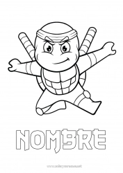 Colorear gratis Tortuga Animales Reptiles Ninjas Dibujo animado