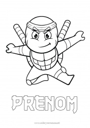 Coloriage gratuit Tortue Animal Reptiles Ninja Dessin animé