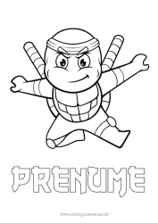 Desen liber de colorat Broască țestoasă Animal Reptile Ninja Desen animat