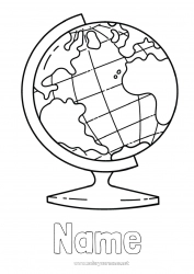 Free coloring Geography World globe