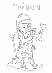 Coloriage gratuit Métiers d'exploration Archéologue