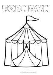 Gratis farvelægning Nem farvelægning Cirkus Telt