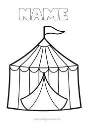 Free colouring Easy colouring pages Circus Marquee