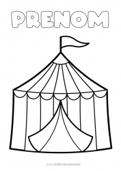 Coloriage gratuit Coloriages faciles Cirque Chapiteau