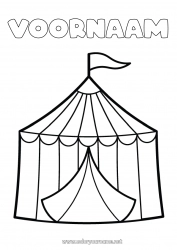 Gratis tekening Eenvoudige kleurplaten Circus Tent