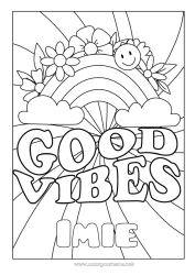 Kolorowanka do personalizacji Pozytywny Tęcza Smilley