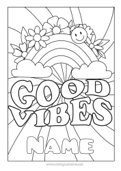 Colouring to customise Positive Rainbow Smilley