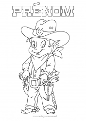 Coloriage à personnaliser Cow-boy