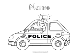 Free coloring Vehicles Police Police vehicles Rescue and Emergency Vehicles Security Professions