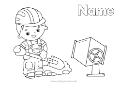Free colouring Construction trades Bricklayer