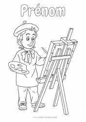 Coloriage à personnaliser Art Métiers de l'art Peintre