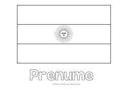 Pagină de colorat personalizată Geografie Steag Argentină