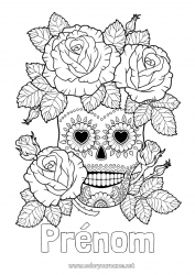 Dessin gratuit Fleurs Crâne Día de los Muertos