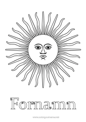 Färgläggningssida att anpassa Sol Symboler Argentinien