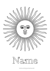 Colouring to customise Sun Symbols Argentina