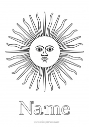 Free coloring Sun Symbols Argentina