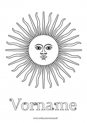 Malvorlage anpassen Sonne Symbole Argentinien