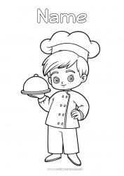 Free coloring Boy Culinary Professions Cook