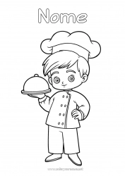 Desenho grátis Menino Profissões de culinária Cozinheiro