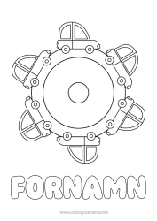 Gratis teckning Mandala Fordon Bil Lätta målarbilder Bilar, skåpbilar och husbilar