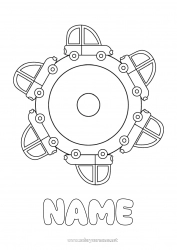 Free drawing Mandala Vehicles Car Easy coloring pages Cars, vans, and motorhomes