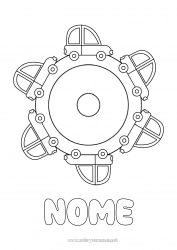 Desenho grátis Mandala Veículos Carro Desenhos para colorir fáceis Voitures, vans et camping-cars