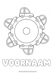Gratis kleurplaat Mandala Voertuigen Auto Eenvoudige kleurplaten Auto's, busjes en campers