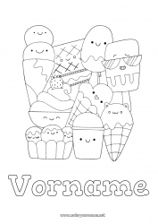 Kostenlose Zeichnung Kawaii Leckereien, Süßigkeiten Eis