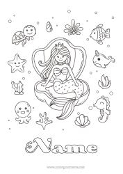Free colouring Cute Cute Siren