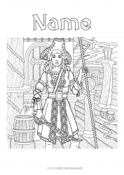 Coloring to customize Pirate Boat Complex coloring pages Maritime vehicles