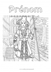 Coloriage à personnaliser Pirate Bateau Coloriages complexes Véhicules maritimes