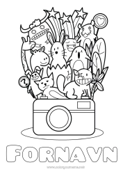 Gratis tegning Monster Kawaii Stjerner Kunsthåndværk Fotograf Kamera