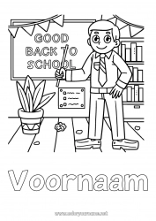 Gratis tekening Juf/Meester School Onderwijsberoepen Terug naar school 