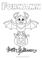 Gratis färgläggning Fladdermus Godis Halloween Fåglar och flygande däggdjur Anmälan 