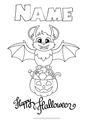 Free colouring Bat Sweets Halloween Birds and flying mammals Halloween sign-up