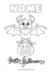 Desenho grátis Morcego Doces Halloween Pássaros e mamíferos voadores Inscrição 